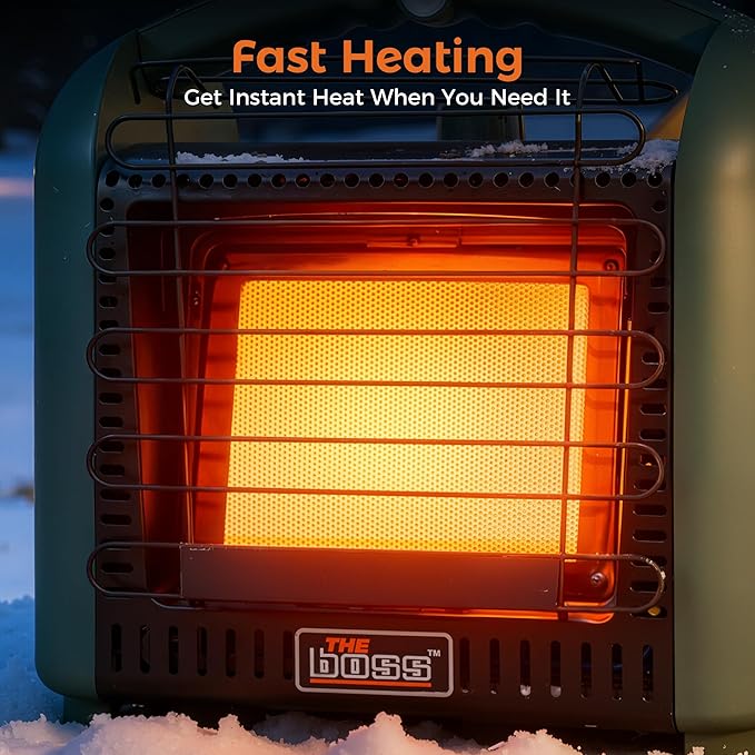 THE BOSS Propane Heater for Patio, 12000 BTU Portable Heater Outdoor Use Propane, Outdoor Space Heater for Camping