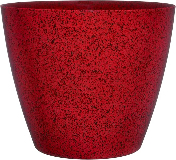 Classic Home and Garden Vogue Planter Pots w/Pottery Quality Finish - Modern Indoor & Outdoor Flower Pots - UV-Resistant Porch Planters - Decorative Pot for Flowers & Herbs (8?€? Lava Red)