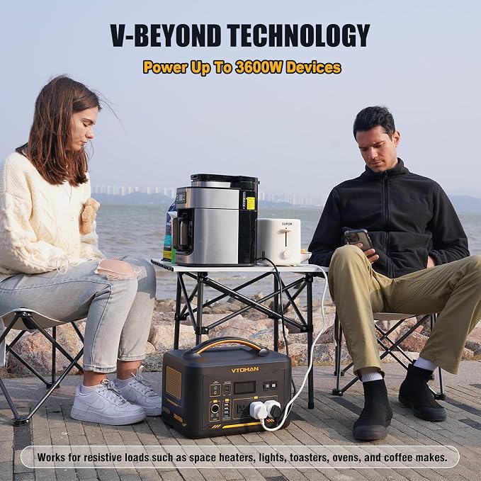 Vtoman 3096Wh Solar Generator with Extra Battery Included, 1800W (Peak 3600W) LiFePO4 Battery Power Station for Power Outages, RV, Camping, Emergencies - Image 8