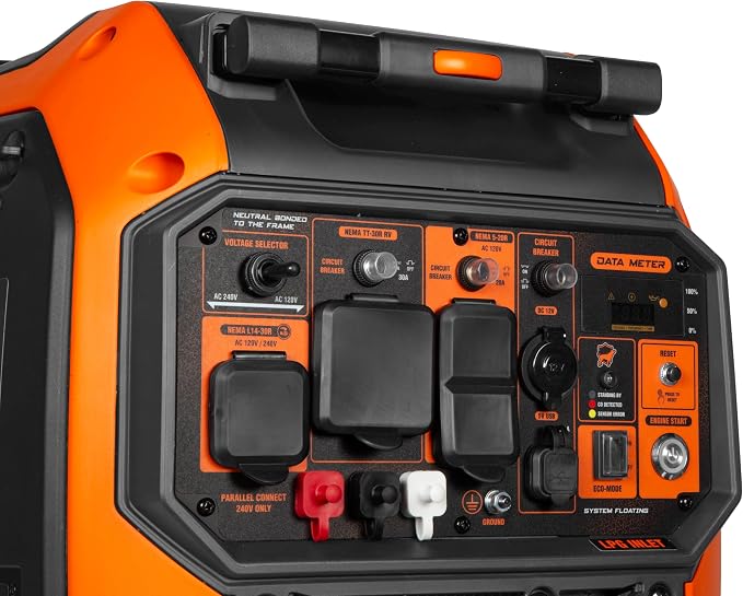 WEN 6800-Watt Dual Fuel RV-Ready Electric Start Portable Inverter Generator with Fuel Shut Off and CO Watchdog for Electric Vehicle Backup (DF680iX) - Image 3