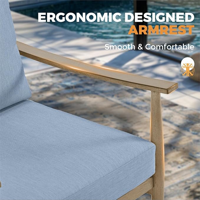 HAPPATIO Outdoor Furniture Set - 5 Piece Aluminum Patio Conversation Set with 1 Coffee Table, 2 Swivel Chairs, Loveseat and 3-Seat Sofa, Aluminum Patio Furniture Set for Backyard Deck Poolside (Brown)
