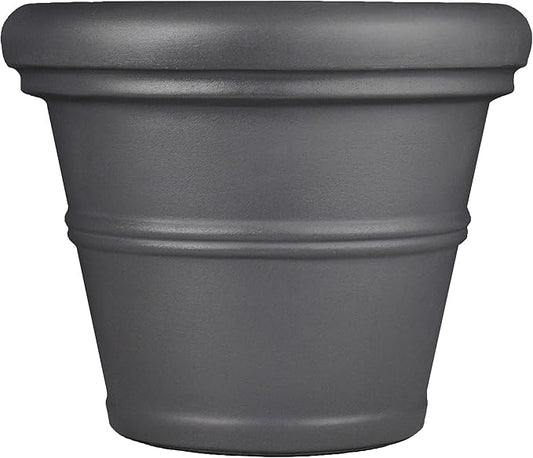 Tusco Products Rolled Rim Garden Planter, 30-inch, Slate