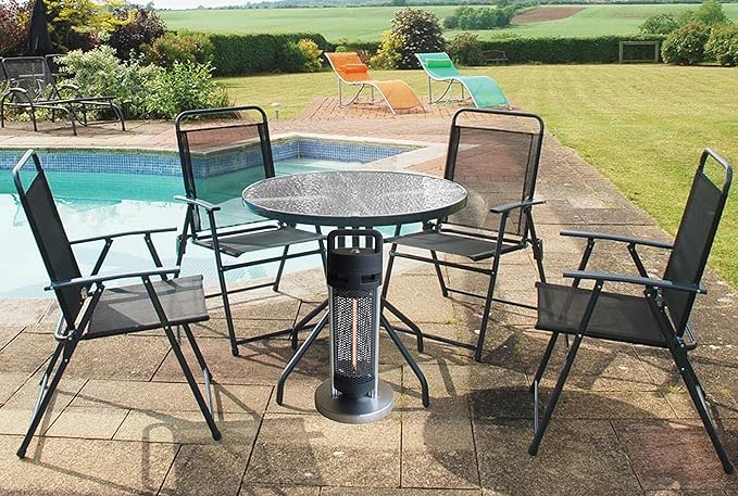 EnerG+ Infrared Electric Outdoor Heater - Portable (Under Table), Black (HEA-20960D-1)