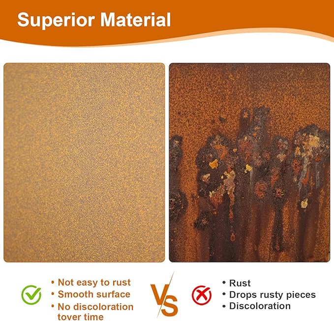 28"x12"x28" Corten Steel Planter Box, Rustic Metal Planter with Drainage Holes, Rust & Weather Resistant for Patio Garden Indoor Outdoor Commercial Use
