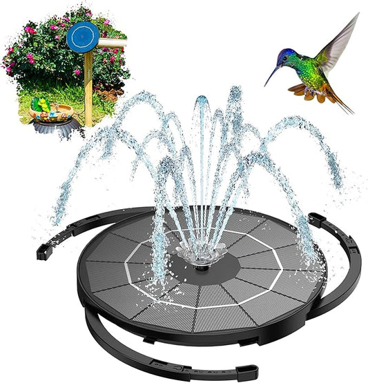 AISITIN 3.5W Solar Fountain Pump Upgraded 2026, DIY Solar Bird Bath Fountain Kit & Built-in 1200mAh Battery & Windmill 9 Nozzles & 3 Fixed Bracket for Bird Bath, Garden, Pond, Courtyard and Outdoor