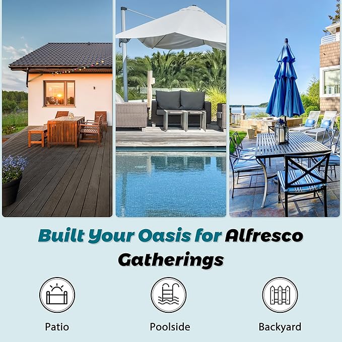 SUNLEI 5 Piece Outdoor Patio Furniture Set with Fire Pit Table, Black PE Rattan Wicker Conversation Sofa Set with Blue Cushions, All Weather Sectional Patio Couch for Backyard, Deck, Garden, Porch