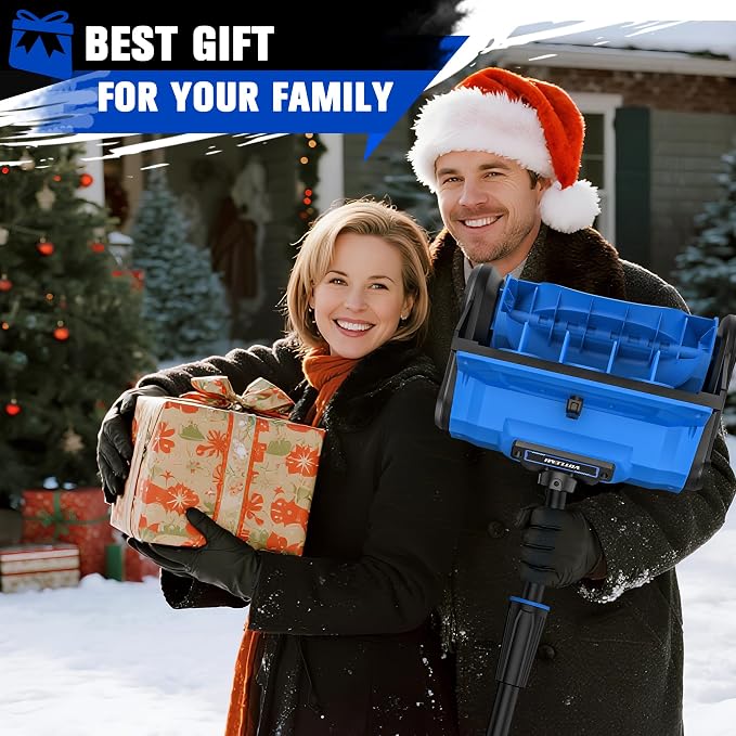 40V Cordless Snow Shovel, 13 Inch 4.0Ah Electric Snow Shovel with Directional Plate, Brushless Cordless Snow Blower for Pathway, Patio, Deck, Driveway, Blue - Image 7