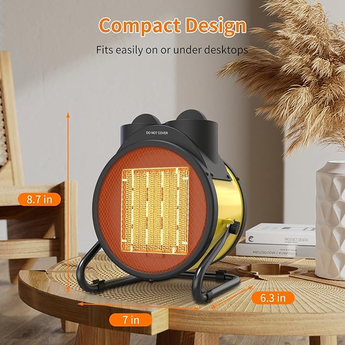 Outdoor Heaters for Patio, Outdoor Heater with Overheat Protection, 3S Fast Heating Portable 1500W Electric Garage Heater, Portable Patio Heaters for Space, Greenhouse
