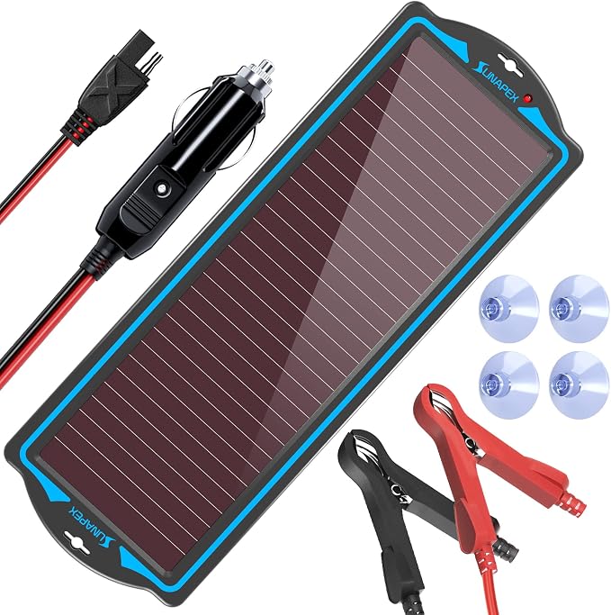 SUNAPEX 12V Solar Battery Charge: Waterproof Portable Solar Panel Kit - Battery Maintainer Trickle Charger - with Upgrade Built in Charge Controller for Car Boat RV Trailer Automotive Motorcycle by SUNAPEX-PASSINGTHEJOY