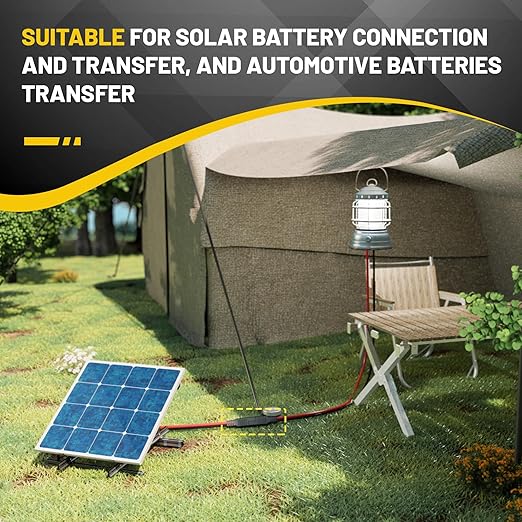 Oyviny 5PCS SAE Connector 12AWG 1 Feet SAE Extension Cable for Solar Panel Motorcycles Cars Charger Trolling Motor 2 Pin Single Plug Quick Connector Disconnect Connector - Image 2