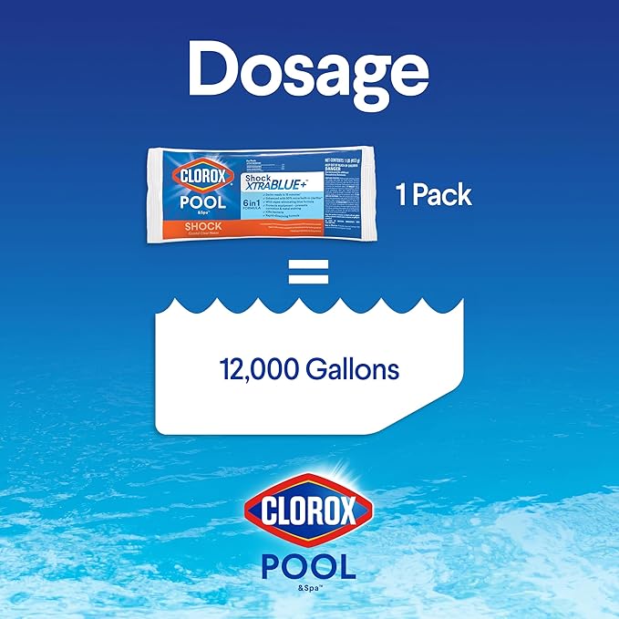 Clorox® Pool&Spa™ Shock XTRABLUE® Plus, Kills Bacteria & Algae in Swimming Pools, Swim-Ready in 15 Minutes, (12-Pack), Granular - Image 5