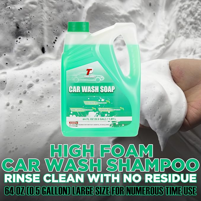 Tool Daily Short Pressure Washer Gun with Foam Cannon, Car Wash Soap 64 Oz, 5 Power Washer Nozzle Tips, 1/4 Inch Quick Connect - Image 3