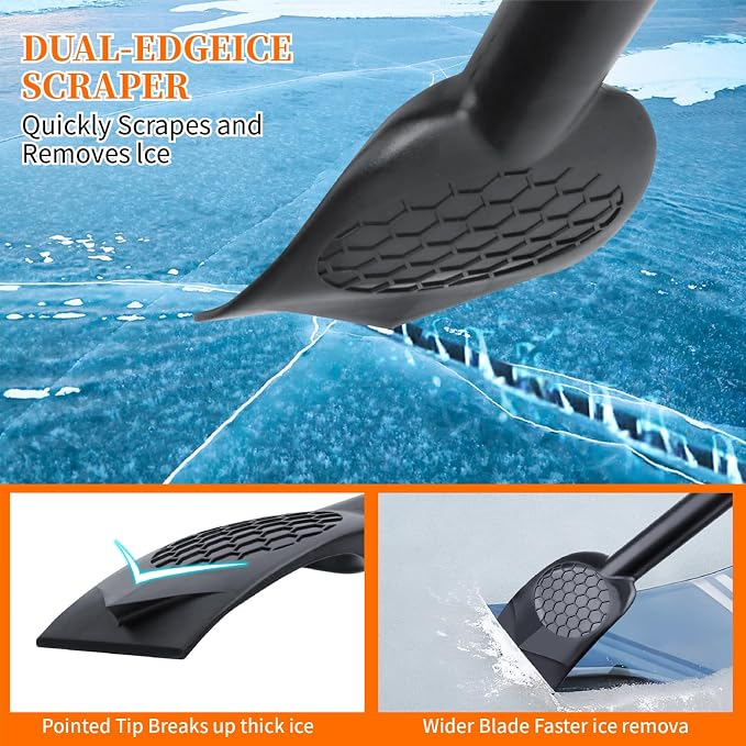 25.8'' Larger Ice Scrapers for Car Windshield | Dang Near Indestructible Ice from Scrape Frost and Ice |3-in-1 Emergency Snow Shovel | Detachable Remover with Foam Grip for Small Cars, Trucks, SUVs - Image 5
