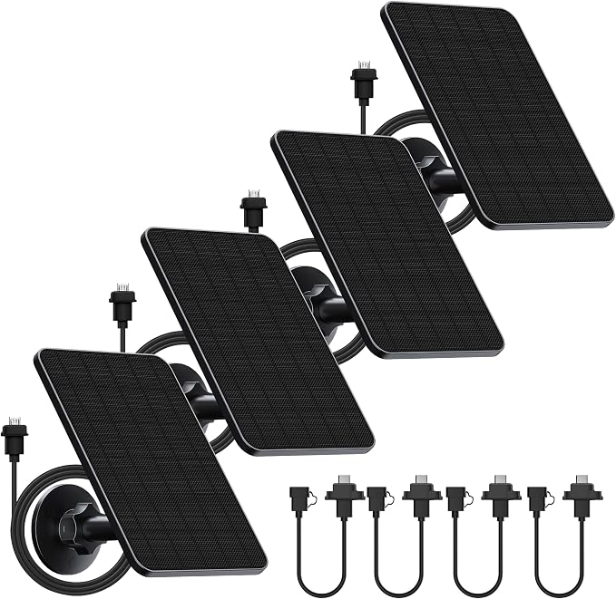Rhorawill 4 Pack Solar Panel for Blink Outdoor 2K+/4(4th Gen)/Outdoor(3rd Gen) XT3 and XT2/XT Camera(Not Included)/Blink Outdoor Camera,Solar Panel with Mount 13.1ft Cable Rubber Plug by Rhorawill