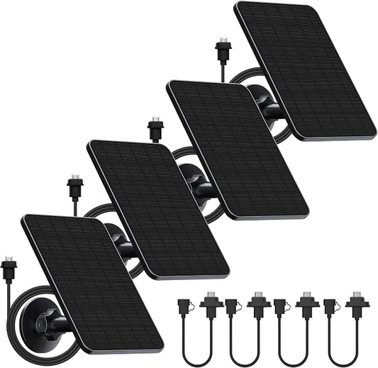 Rhorawill 4 Pack Solar Panel for Blink Outdoor 2K+/4(4th Gen)/Outdoor(3rd Gen) XT3 and XT2/XT Camera(Not Included)/Blink Outdoor Camera,Solar Panel with Mount 13.1ft Cable Rubber Plug by Rhorawill