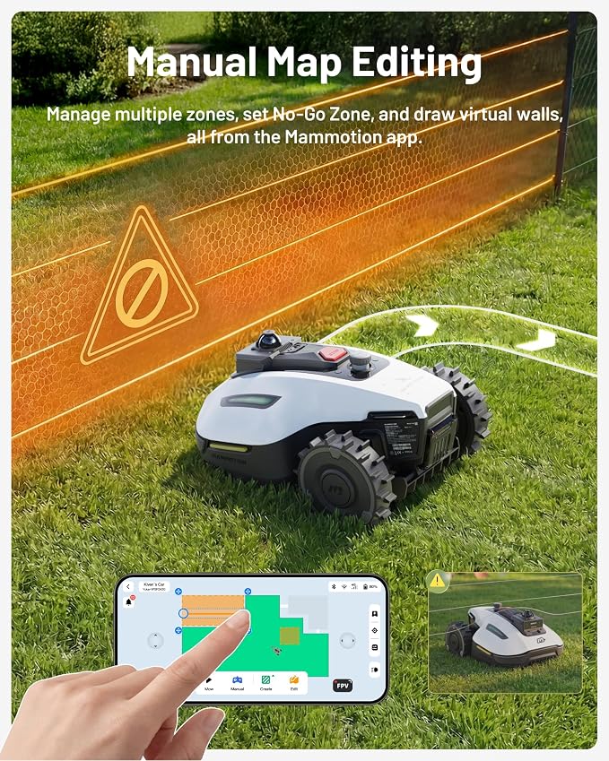 (2026 Upgrade) Mammotion YUKA mini 2 1000H Robotic Lawn Mower Reception 0.25 Acre, 360° LiDAR + AI Vision, 45% Slope, DropMow, Smart Battery Management,Cutting Heights 2.0"-3.5" - Image 7
