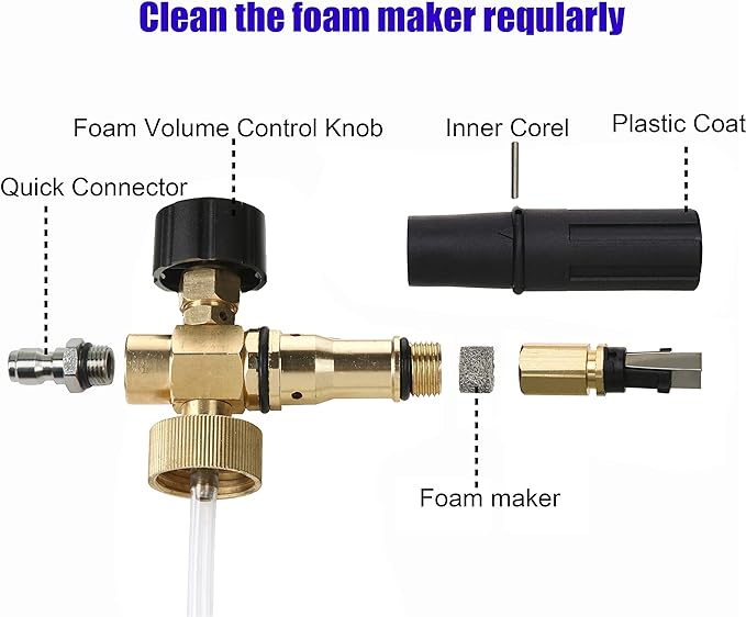 Tool Daily Foam Cannon with 1/4 Inch Quick Connector, 1 Liter, 5 Pressure Washer Nozzle Tips - Image 4