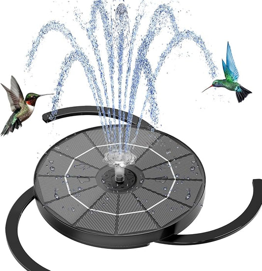 AISITIN 3.5W Solar Bird Bath Fountain with Storage, 6.3" Solar Fountain Pump with 3 Anti-Drift Bracket & Multiple Nozzles, Floating Solar Fountain for Bird Bath, Garden, Pond, Pool, Outdoor