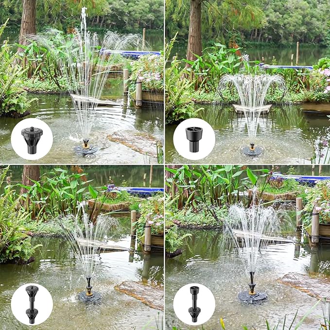 Yzert Small Pond Fountain with 32.8ft Power Cord Adapter, Electric Waterfall Fountain 12 Warm White Lights Outdoor Pool Fountain with Double Tiers