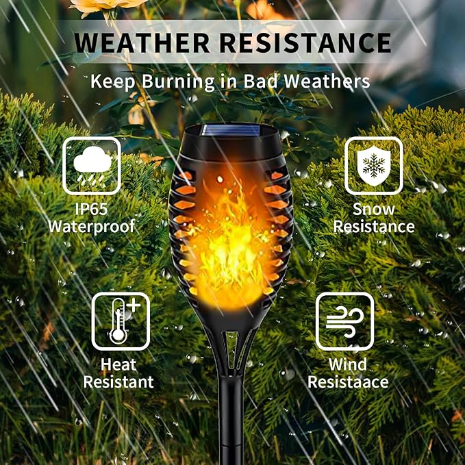 Swingers Solar Lights Outdoor,Solar Torch Lights with Flickering Flame,Waterproof Outdoor Garden Lights for Outside Patio Pathway Yard Decorations(12, Yellow)