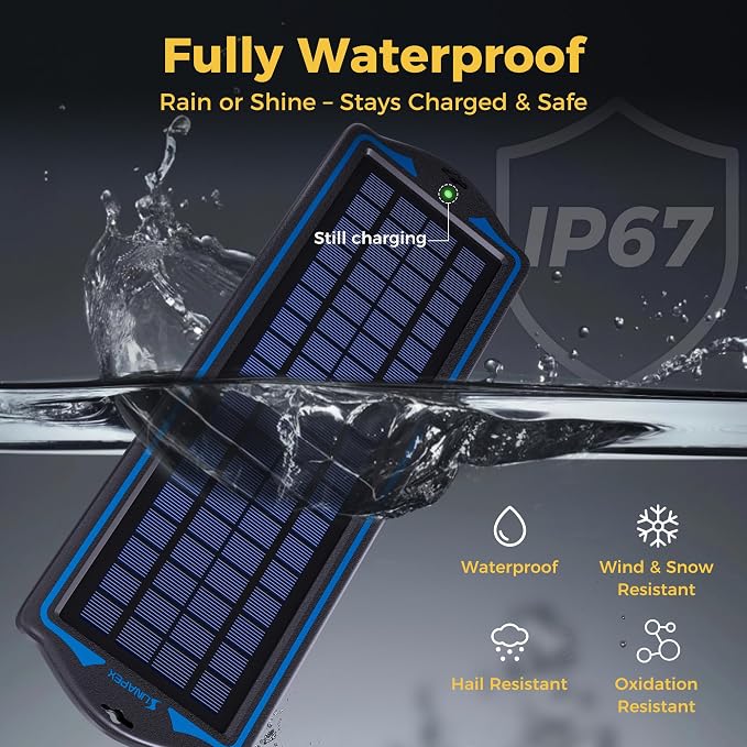 SUNAPEX 12V Solar Battery Charge: 5W Waterproof Portable Solar Panel Kit - Battery Maintainer Trickle Charger - with Upgrade Built in Charge Controller for Car Boat RV Trailer Automotive Motorcycle - Image 3