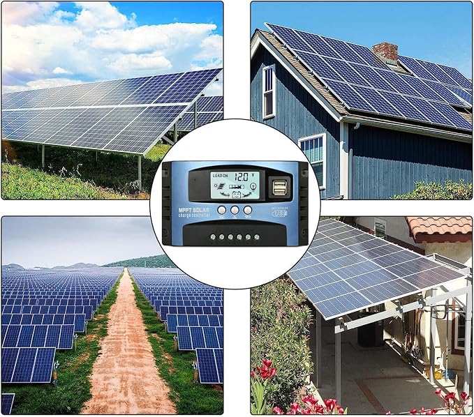 [Upgraded] 30A MPPT Solar Charge Controller, 12V/ 24V Solar Panel Intelligent Regulator with Adjustable LCD Display Dual USB Port Timer Setting Auto Parameter - Image 7