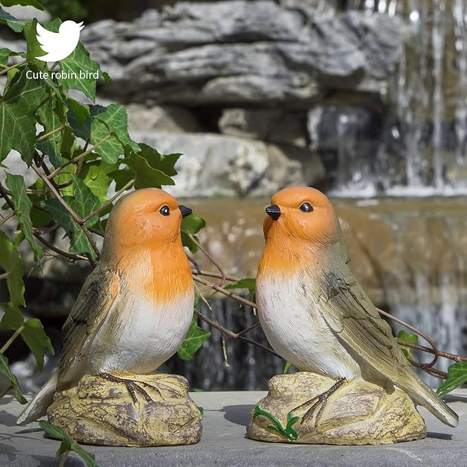 Easter Gifts for Adults Women - Bird Statues Solar Garden Decor for Outside Yard Outdoor Home Patio Decor, Fairy Garden Accessories for Mom Grandma Wife Sister Nana