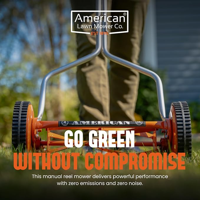 American Lawn Mower Company 1204-14 14-Inch 4-Blade Push Reel Lawn Mower, Red - Image 4