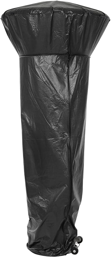 Fire Sense 61311 Vinyl Cover Full Length Outdoor For Patio Heater Pro Series With Reflectors Heavy Duty 10 Gauge Felt Lined Waterproof Weather Resistant With Zipper 34"-39" Round Reflectors