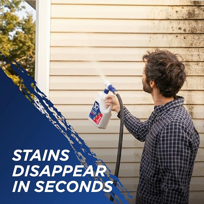 30 SECONDS Outdoor Cleaner 2 Pack with Hose End Sprayer - Cleans Stains from Algae, Mold and Mildew on Vinyl Siding, Deck, Patio, Brick and More - Image 3