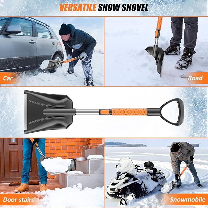 Wikihhome 42" Ice Scraper and Extendable Snow Brush, Detachable Snow Scraper, Emergency Snow Shovel with Foam Grip and 180° Pivoting Brush Head for Car Windshield, Car Auto Truck SUV, Vehicle - Image 4