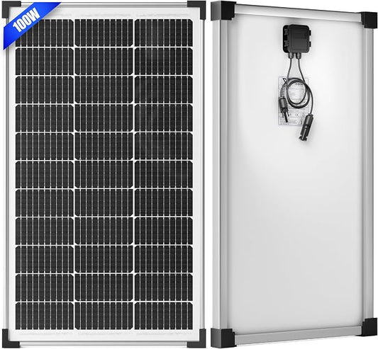Voltset 100W 12V Solar Panel, High Efficiency 9BB Cell Monocrystalline Solar Panels IP67 Waterproof, Suitable for RV, Marine, Rooftop, Home, Yacht, Off-Grid Applications (100W Single Panel) by Voltset