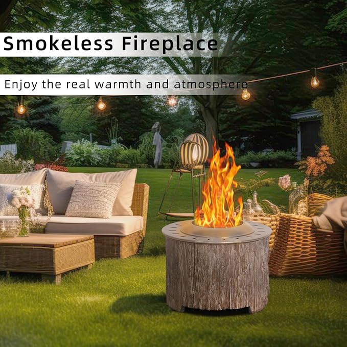 Afterglow Bonfire 20.5 Inch Smokeless Fire Pit with Removable Ash Pan - Portable Outdoor Fire Pit - Stainless Steel - Wood Burning Lightweight Fireplace, Ideal for 4-6 People - Image 3