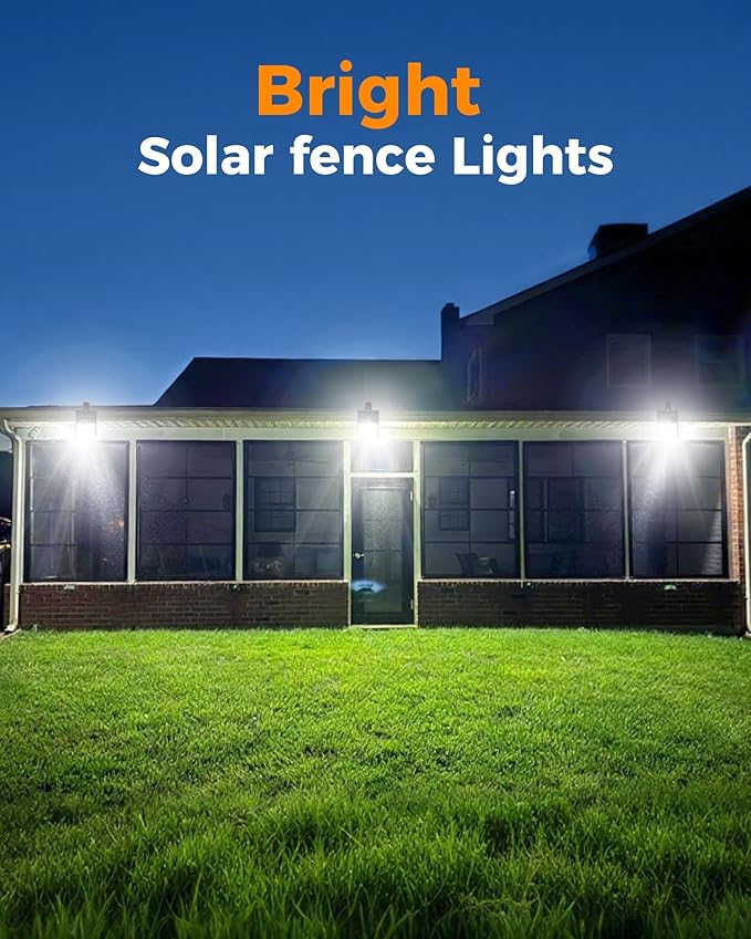 Clip On Solar Lights Outdoor,Motion Sensor Outdoor Lights, 72LEDs 600LM Clip on Solar Fence Lights Outdoor Waterproof LED,Solar Lights for Wall Fence,Deck, Gutter,Camping (1)