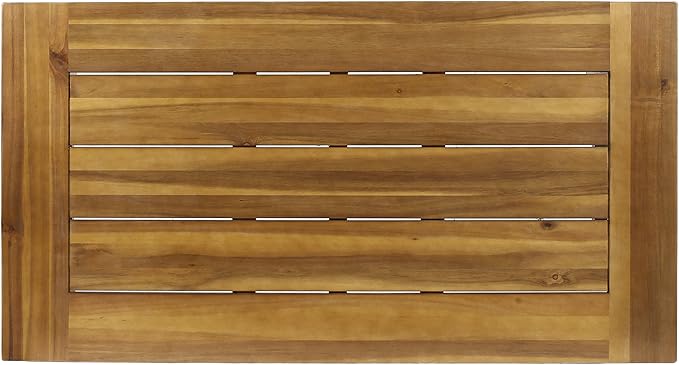 Christopher Knight Home Catriona Outdoor Acacia Wood Coffee Table, Teak Finish / Rustic Metal Brown and Black - Image 4