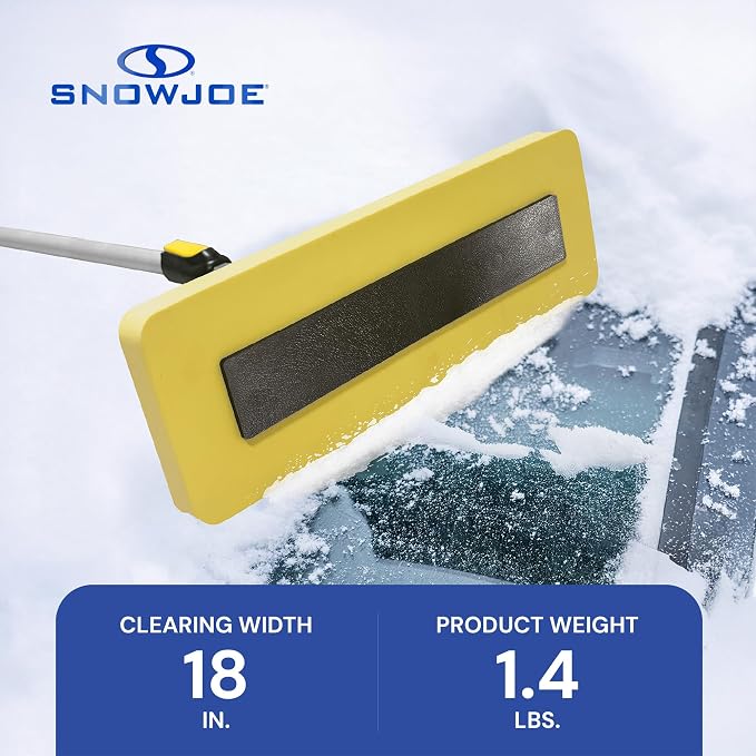 Snow Joe 2-in-1 Telescoping Snow Broom and Ice Scraper with 18-Inch Non-Scratch Foam Head - Car Cleaning Tool with Long Extendable Handle for Windshield, Roof, Truck, and SUV, SJBLZD-PRX - Image 4