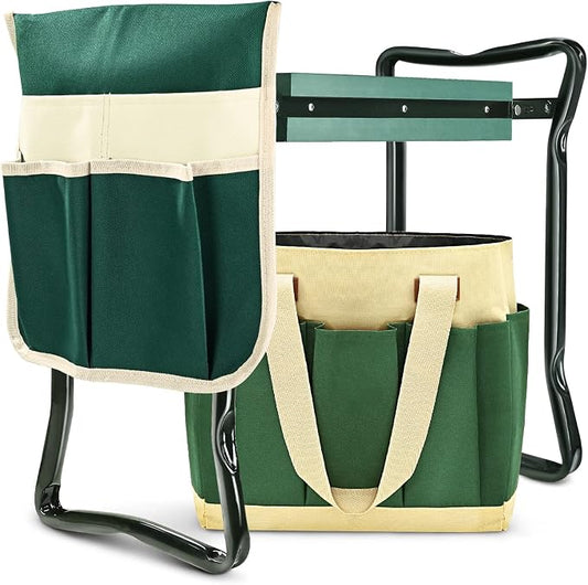 Garden Kneeler and Seat Heavy Duty, Upgraded Widened and Thickened Gardening Stools for Seniors, Foldable Gardening Bench Ergonomic Design, Effective Relief of Knee and Back Pain, Gift for Gardeners by KVR