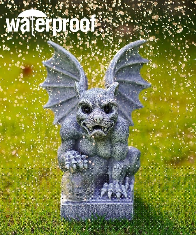 Gargoyle Statue for Garden Decor: Gothic Outdoor Dragon Figurines Sculpture with Ball for Lawn Patio Yard Balcony - Best Gifts for Mom Grandma Women