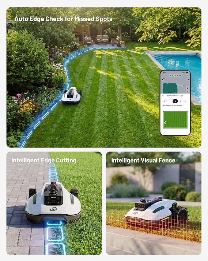 (2026 Upgrade) Mammotion YUKA mini 2 1000H Robotic Lawn Mower with Garage, for 0.25 Acre, 360° LiDAR + AI Vision, 45% Slope, DropMow, Smart Battery Management,Cutting Heights 2.0"-3.5" - Image 8