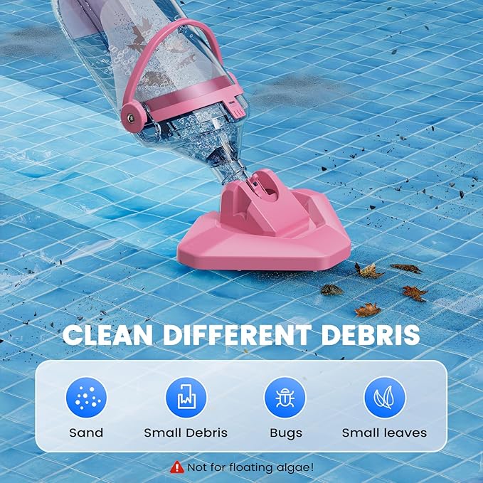 Enhulk Pool Vacuum for Above Ground Pool with a Telescopic Pole, Running time up to 1H, Handheld Rechargeable Pool Cleaner with Powerful Suction up to 18.5 GPM, Ideal for Leaves & Debris, PC10 Pro - Image 5