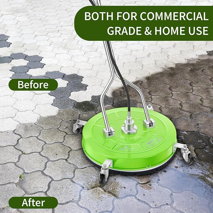 LidoDola 30'' Pressure Washer Surface Cleaner with 4 Wheels - Stainless Steel Surface Cleaner for Pressure Washer Attachment for Concrete, Driveway, Patio, Sidewalk, Deck and Driveways - Image 6