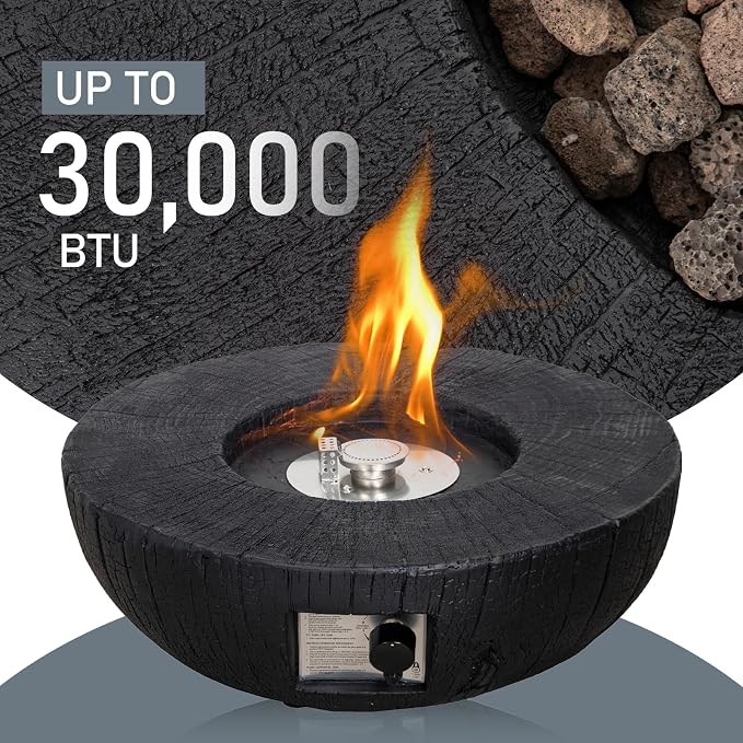 Afterglow TerraFab 28" Round 30,000 Btu Propane Fire Bowl Fire Pit for Outdoor Patio Garden Backyard Decking Decor CSA Certificated, Black - Image 6