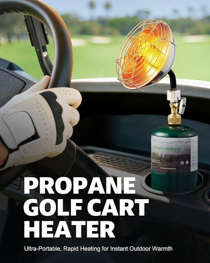 RAVS Portable Propane Heater for Camping, 6500BTU Outdoor Tent Heater with Foldable Tank Holder & Control Valve, Ice Fishing Heater for Hiking, Hunting, Backyard -Upgraded Burner, Fuel not Included