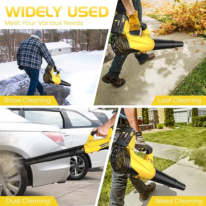 Leaf Blower, Electric Cordless Leaf Blower with 2 Batteries and Charger, 2 Speed Mode, Lightweight Leaf Blowers for Blowing Leaves, Lawn Care, Patio Cleaning and Dust - Image 7
