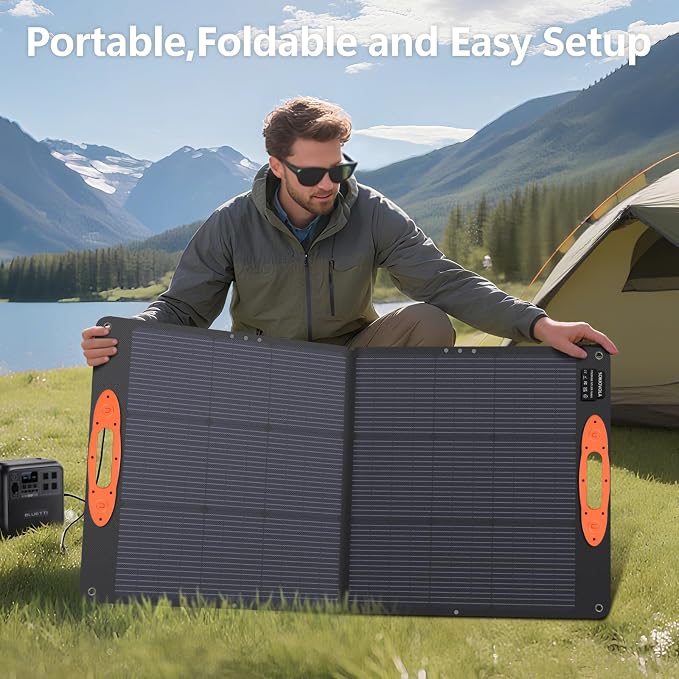 SOKIOVOLA N-Type 16BB 110W Portable Solar Panel for EF/Jackery/Bluetti/Anker Power Station, 25% High Efficiency ETFE Foldable Solar Panel Charger IP68 Waterproof for Outdoor Camping RV - Image 3