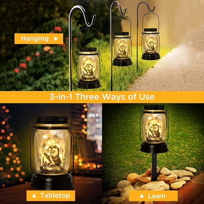Otter Gifts for Women/Men River Otter Lovers Solar Lantern Mom Birthday, Mothers Day, Christmas Gifts, Animal Solar Garden Decoration Outside for Yard, Patio,Backyard,Porch