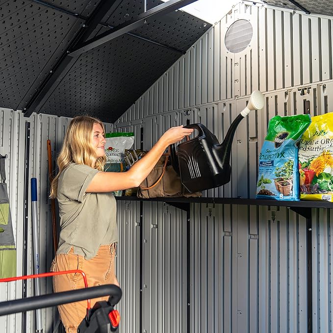 Lifetime Outdoor Storage Shed, 10 x 8 Foot, Gray - Image 3