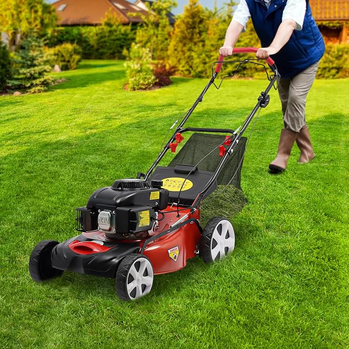 Self Propelled Gas Mower, 140cc 4Stroke Push Mower 140cc 4Stroke Push 3-in-1 Chopper Bagging Side Discharge, 8-Position Height Adjustment - Image 3