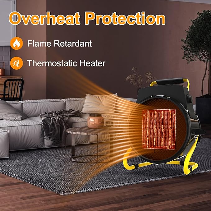 Outdoor Heater for Patio, 1500W Electric Garage Outdoor Heaters with 3 Modes, 3s Fast Heating, with Overheat Protection, Electric Space Heaters for Patio, Garage, Greenhouse, Office