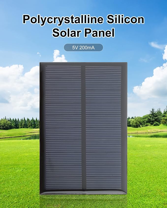 Micro Solar Panels with Wire, 5PCS 5V 200mA Photovoltaic Solar Cells Kit 110mmx60mm / 4.33''x 2.36'' - Image 3